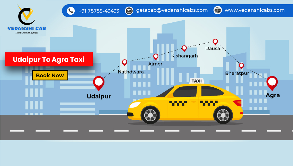 Udaipur to Agra Taxi
